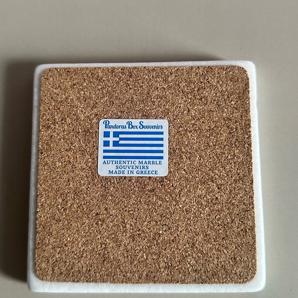 Greek Marble Coaster with Geographic Design - Picture 5 of 7
